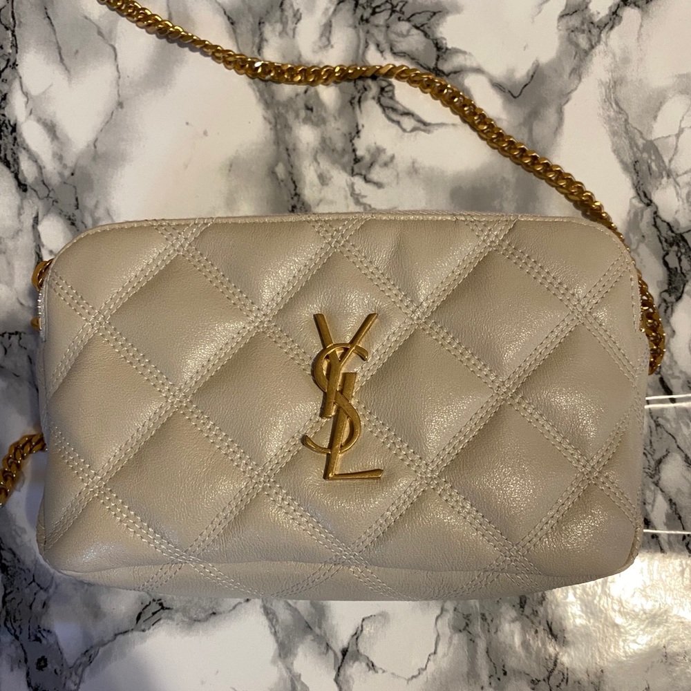Saint Laurent mini leather Becky double zip bag